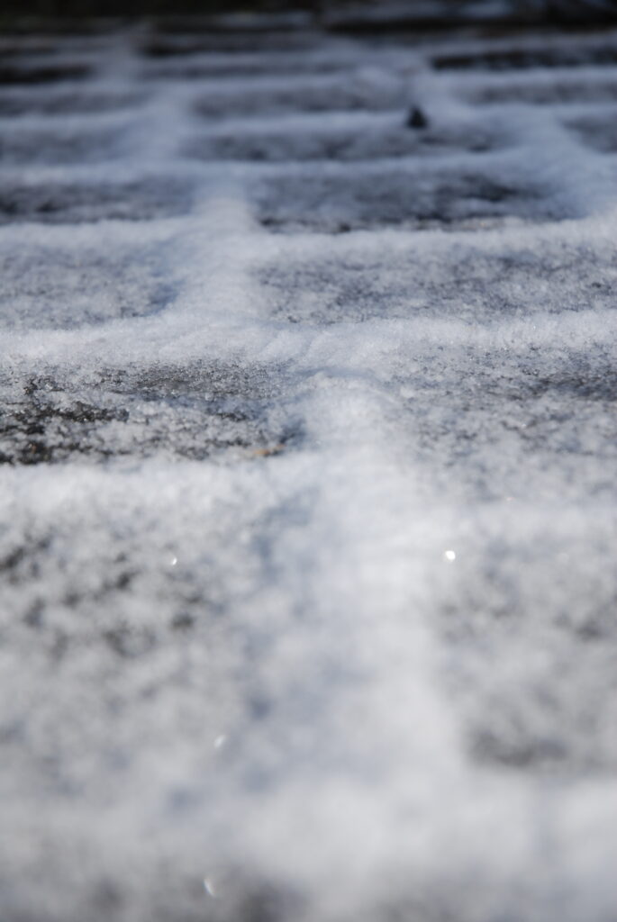 snowy pavers